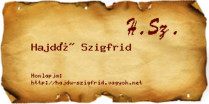 Hajdú Szigfrid névjegykártya